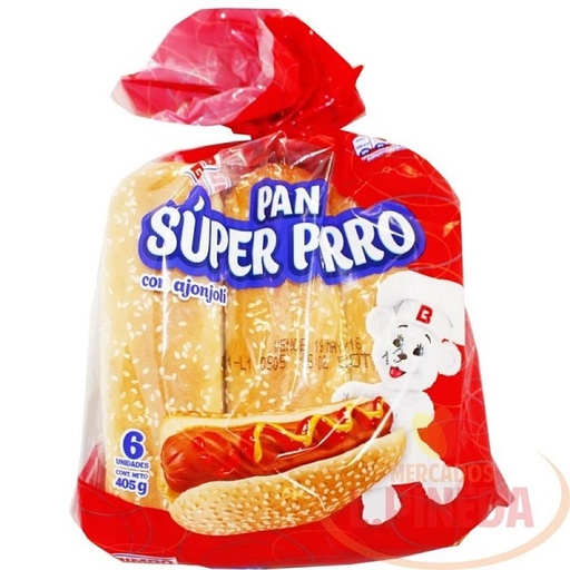 [1100200010] PAN SUPER PERRO BIMBO X 6 UND X 405 GR