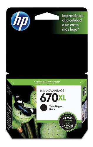 Cartucho de tinta HP Original 670xl Negro