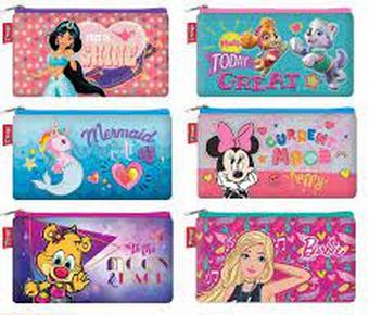 CARTUCHERA ESCOLAR 1 BOLSILLO MOTIVOS FEMENINOS