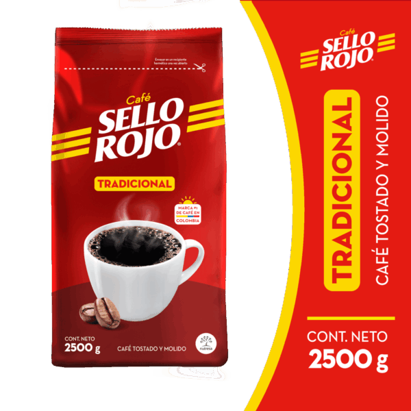 CAFE SELLO ROJO TOSTADO Y MOLIDO 2500 GR