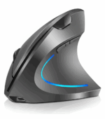 MOUSE ERGONOMICO INALAMBRICO VERTICAL LED RECARGABLE (LH062)