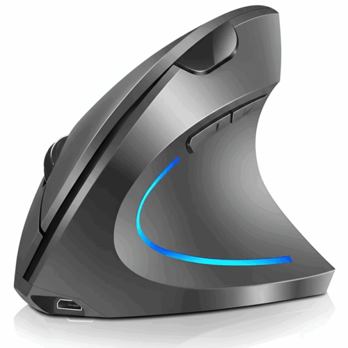 MOUSE ERGONOMICO INALAMBRICO VERTICAL LED RECARGABLE (LH062)